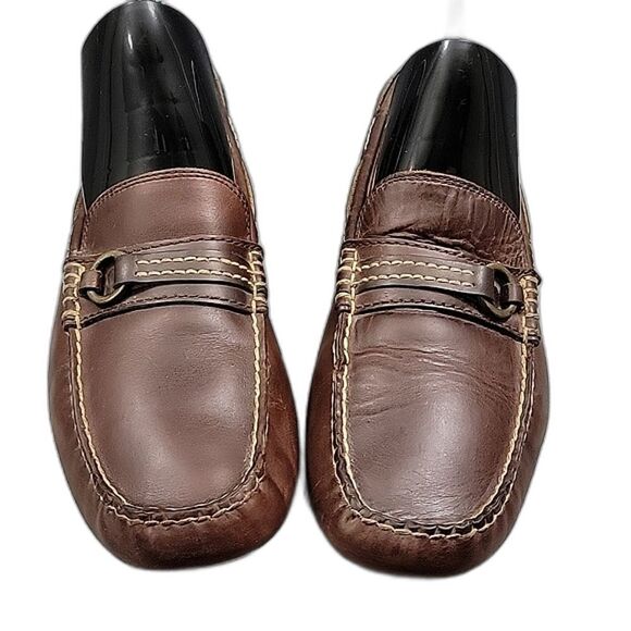 Frye West Ring Soft Brown Leather Slip-On Driver Loafers- Men\'s Size 10 US